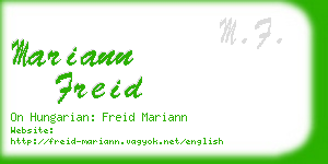 mariann freid business card